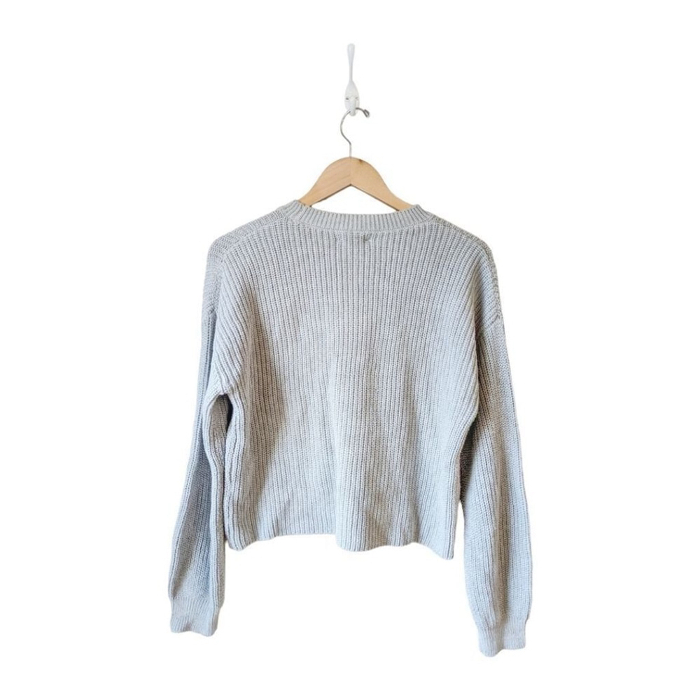 Bp Nordstrom Cleo Crop Crew Neck Sweater in Heather Gray NWT - Picture 4 of 6